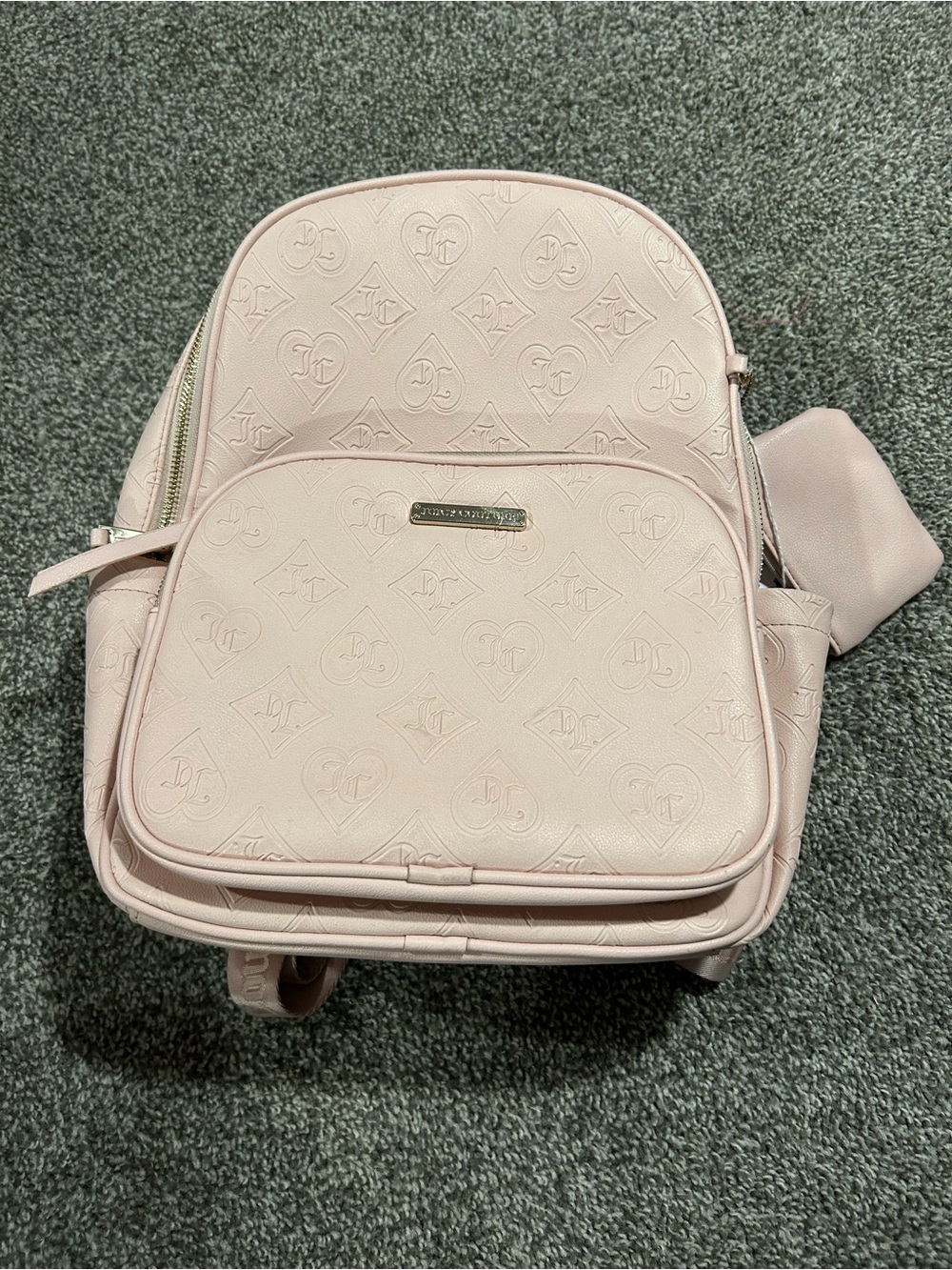 Juicy Couture Pale Pink Embossed Faux-Leather Backpack